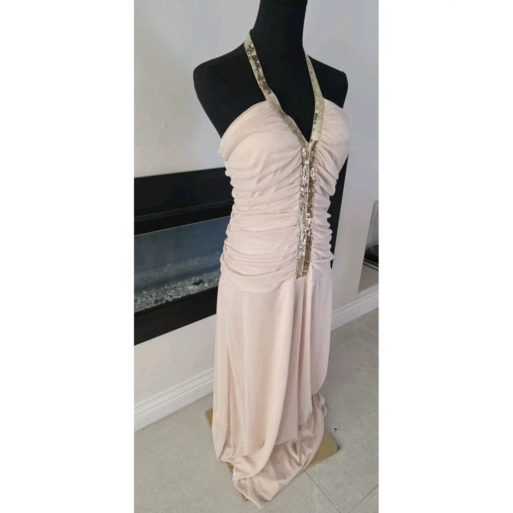 Studio 1940 Y2K Hollywood Glamour  Ruched Halter Formal Evening Whimsigoth SZ 16